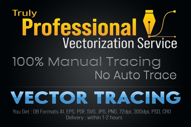 I will vectorize your logo or image, convert to vector, vector tracing