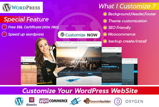 I will wordpress woocommerce customization, theme, blog, seo, optimization