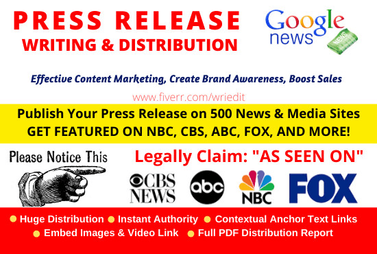 I will write a press release and distribute it to get buzz
