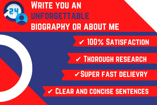 I will write a unique author, artist, about me, biography or bio in 24 hours