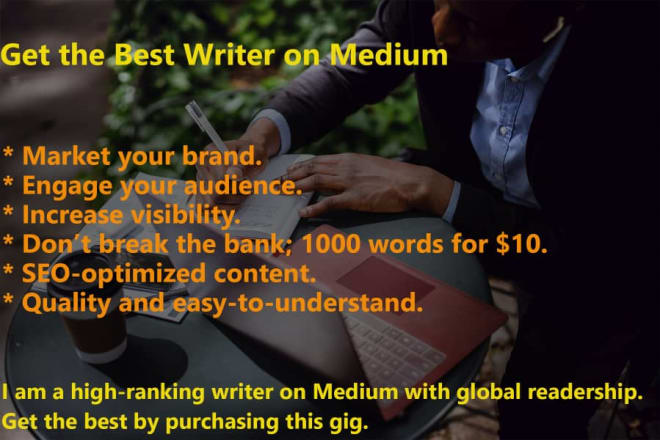 I will write engaging promotional articles for your brand on medium