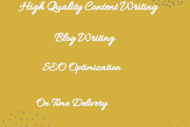 I will write high quality, SEO optimized articles for your website
