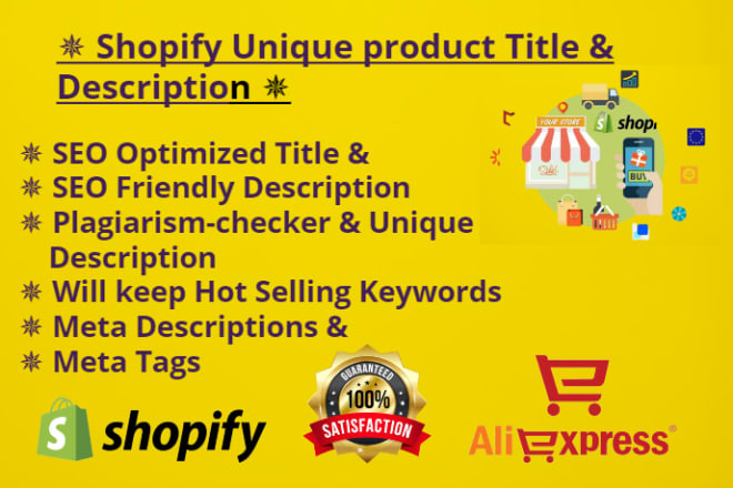 I will write SEO titles and product descriptions on shopify