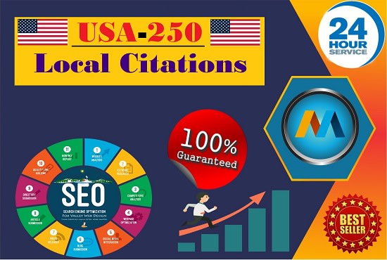 I will build 250 USA local citations and business directories