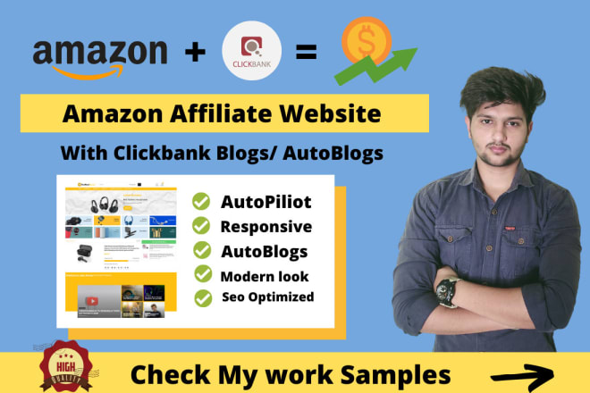 I will build autopilot amazon affiliate website or clickbank autoblog marketing website