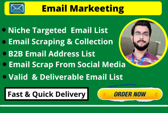 I will collect niche targeted email list and find bulk email address list for business