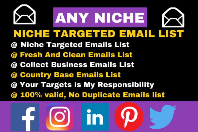 I will collect your niche targeted email list for business and affiliate