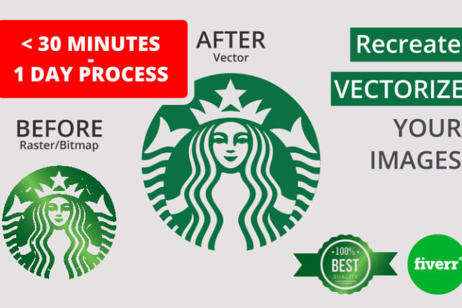 I will convert image logo to vector in 5 hours and free source file