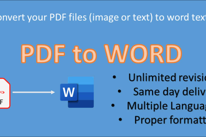 I will convert your pdf to word document