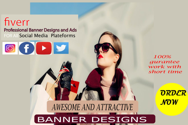 I will create 3 professional web banner header ads and covers