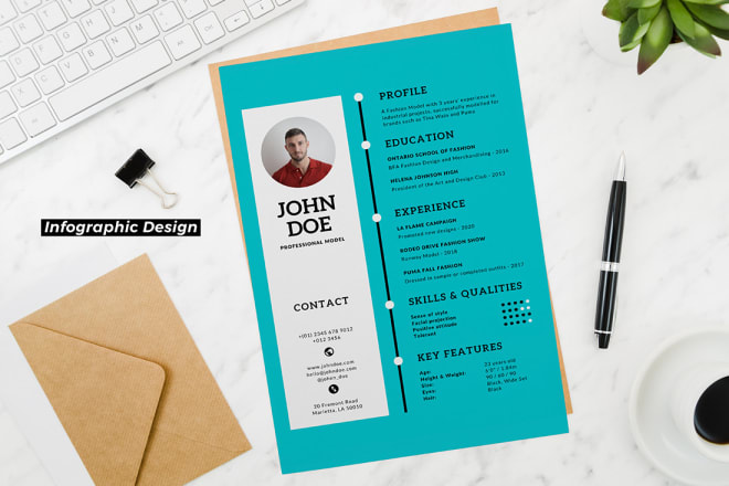 I will create a professional custom resume design, CV design with a cover letter