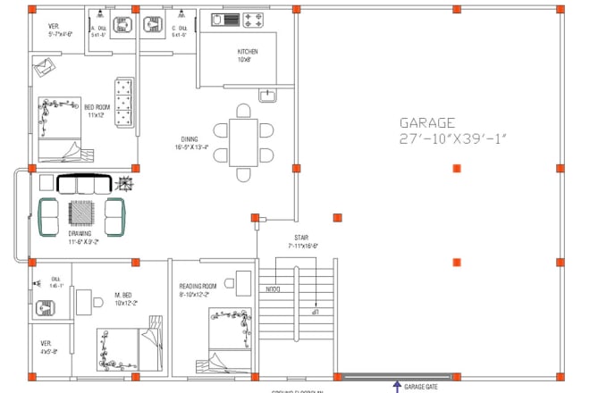 I will create a simple ground floor plan