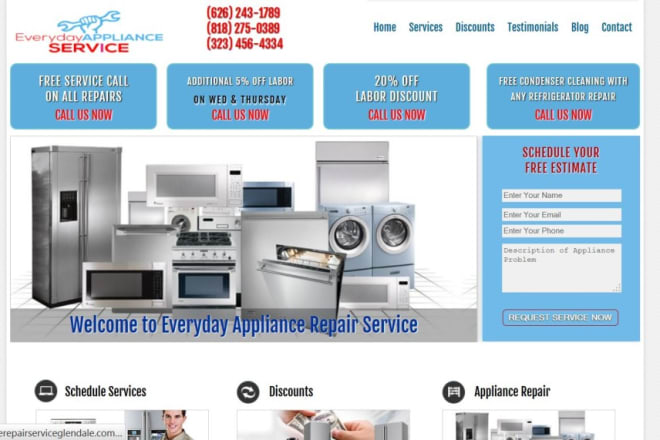 I will create appliance repair website