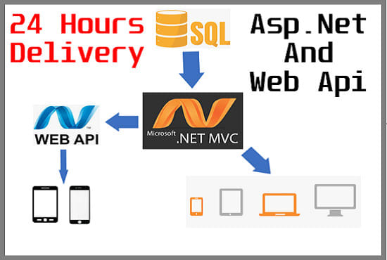 I will create asp net mvc web application web api rest api json web programming