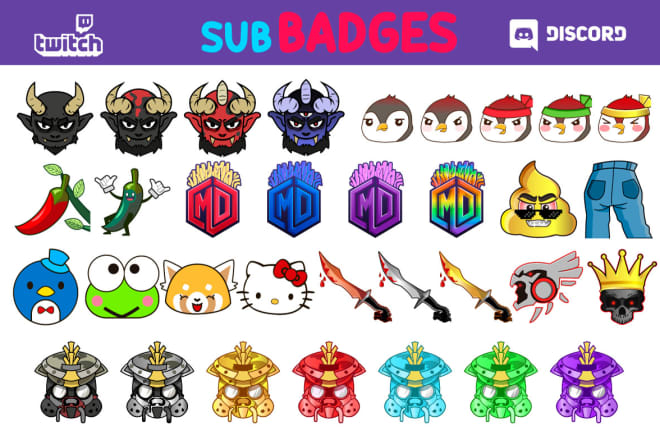 I will create custom sub badges for twitch subscriber badge