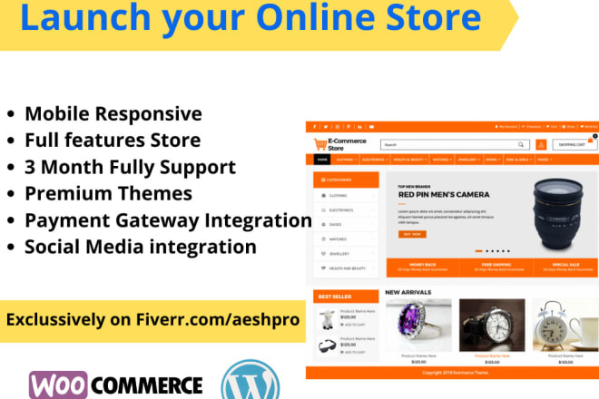 I will create ecommerce store website in wordpress woocommerce