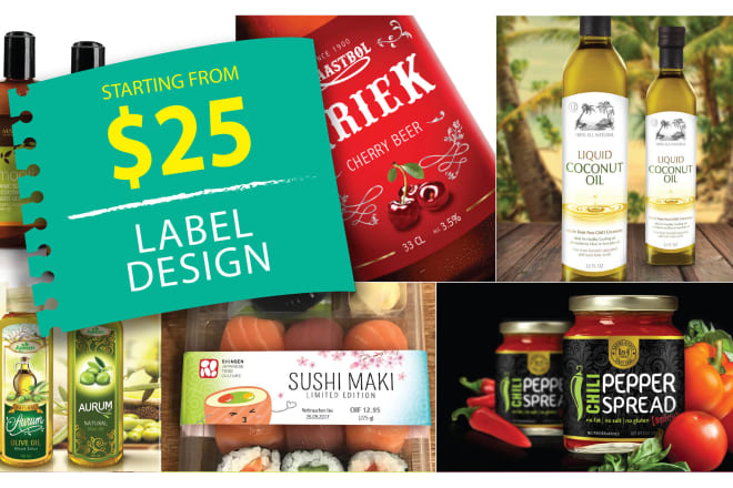 I will create eyecatching food and beverages label