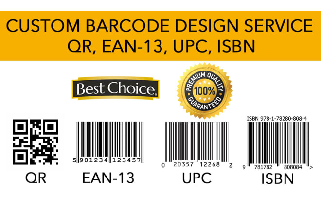 I will create qr, ean, upc and isbn barcode designs
