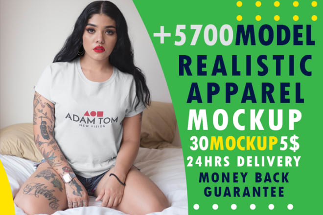 I will create realistic apparel mock up and t shirt mockup