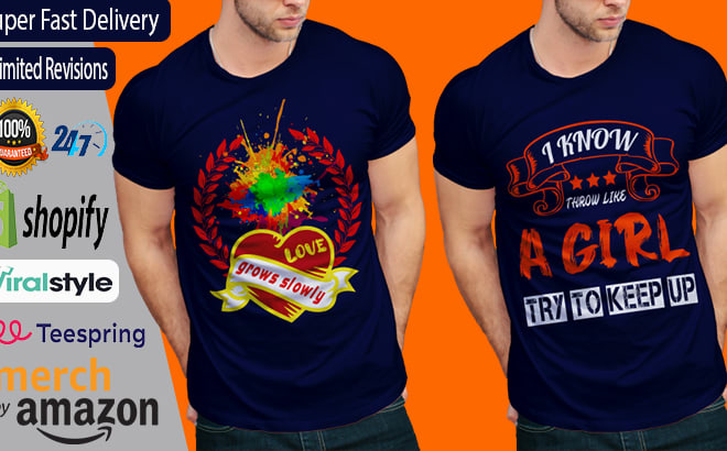 I will custom graphic t shirt or amazon t shirt design for you