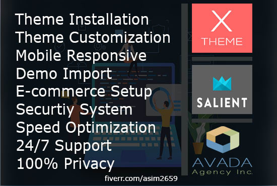 I will customize salient, x theme,avada wordpress theme