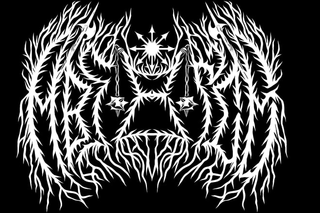 I will design a custom black metal death metal core logo design