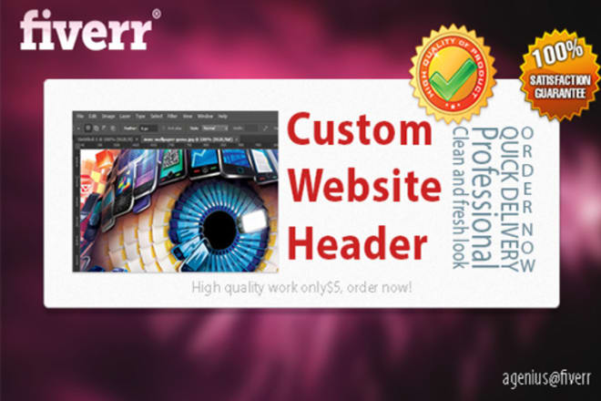 I will design a Custom Header for your Website in Adobe Photoshop CS6, Unlimited Possibilities