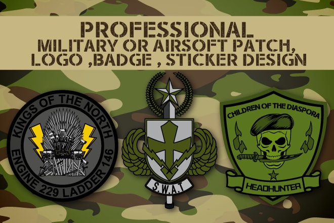 I will design a military or airsoft patch logo badge sticker