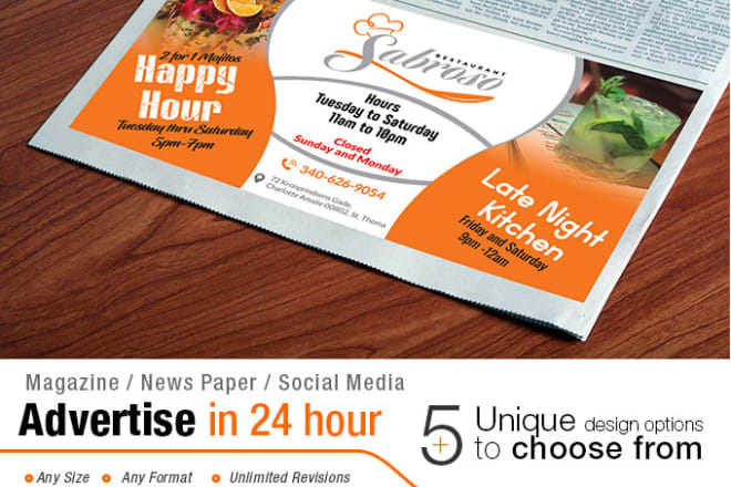 I will design advertisement for print or social media in 24 hr