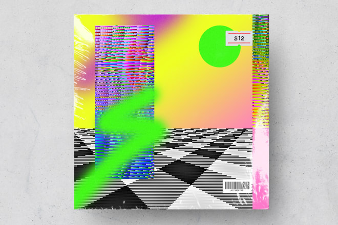 I will design an abstract glitch art album cover in 24 hours