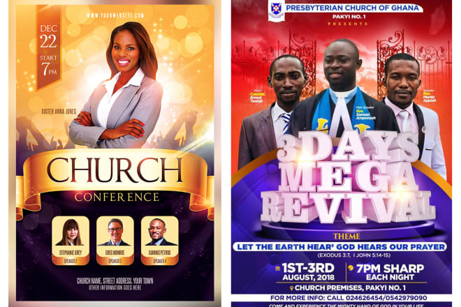 I will design christian church ministries flyer or poster
