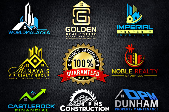I will design construction and real estate property home logo maker
