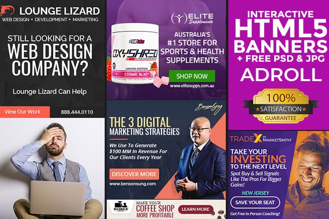 I will design HTML5 adroll banner ads or remarketing ads