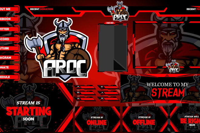 I will design logo,overlay,alert,panel,screens for twitch streaming