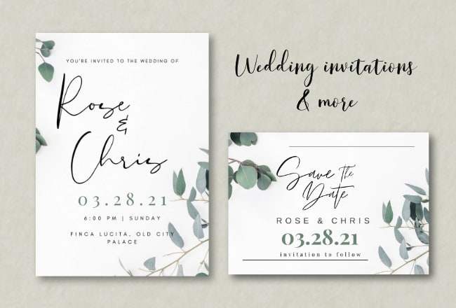 I will design lovely wedding invitation cards and other events