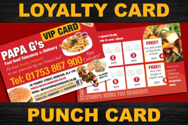 I will design loyalty card punch card