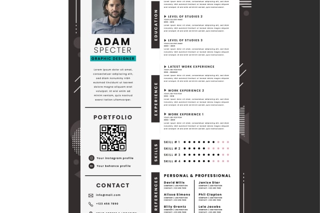 I will design modern eye catching resume,curriculum vitae