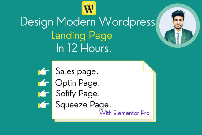 I will design modern wordpress landing page or squeeze page