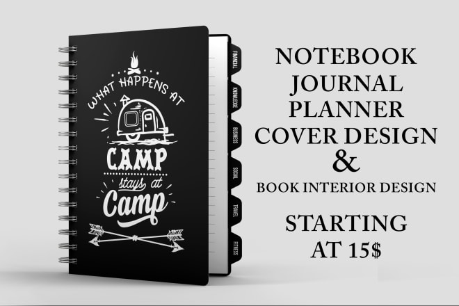 I will design notebook journal, planner cover and interior pages