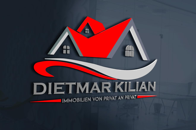I will design real estate logo with free business card