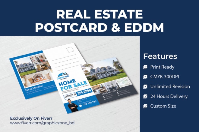 I will design real estate postcard, direct mail eddm, flyer