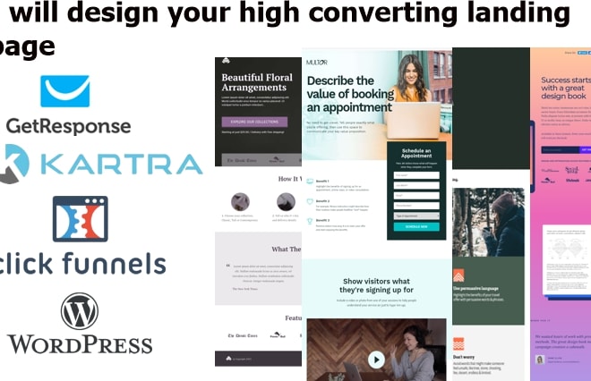 I will design responsive landing page on wordpress, leadpages, webflow