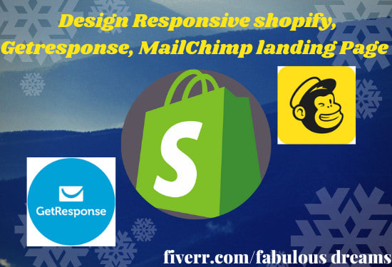 I will design responsive shopify landing page, mailchimp getresponse landing sales page