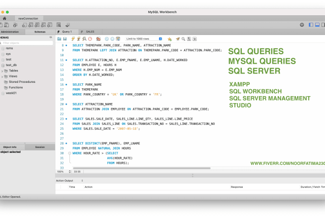 I will design sql, mysql and sql server queries