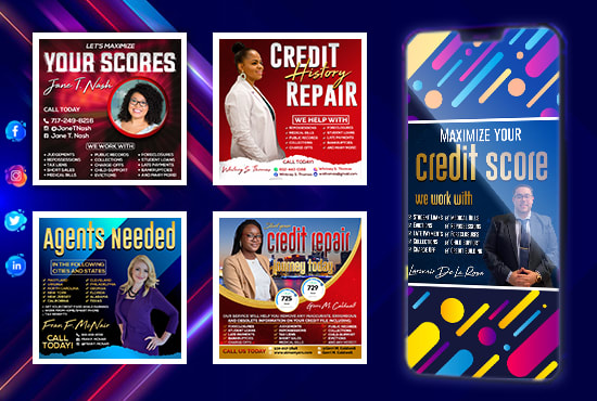 I will design unique credit repair flyer