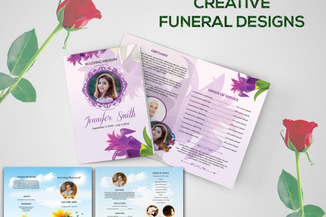 I will design unique obituary, funeral card in 3hrs