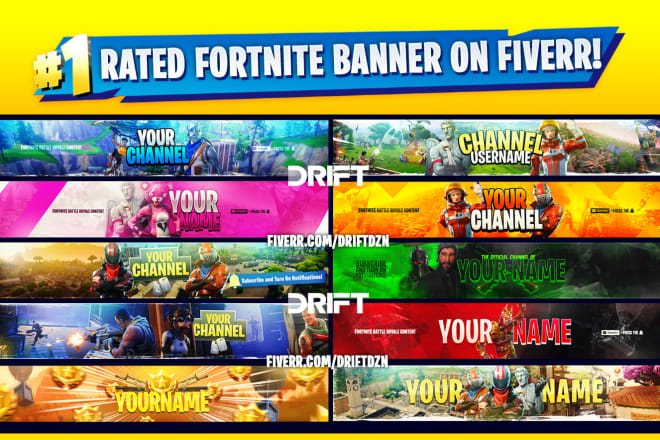I will design you a fortnite youtube banner and logo