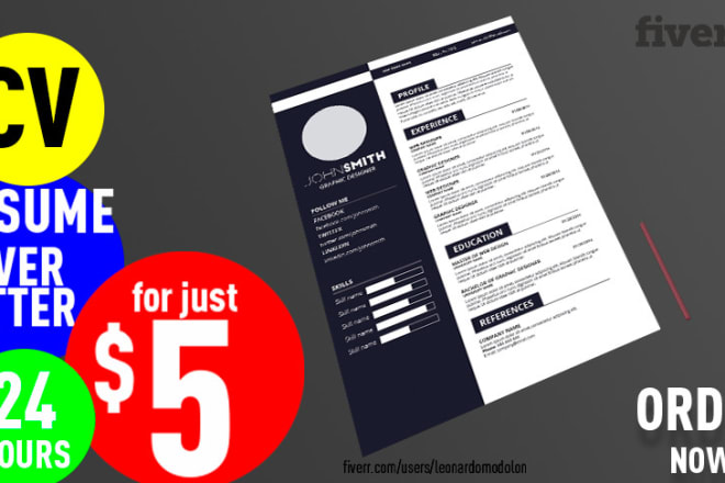 I will design your cv, resume, cover letter