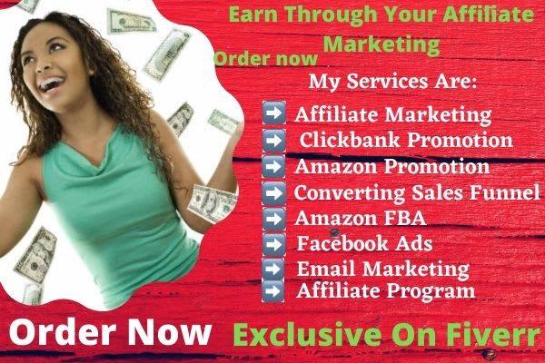 I will do amazon affiliate marketing and promotion clickbank promotion and sales funnel