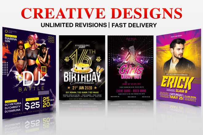 I will do any attractive event, dj music flyer, posters in 12 hours
